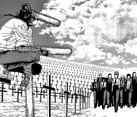 (电锯人跳舞机)混战中的电锯人：跳跃大乱斗中展露锐利之力